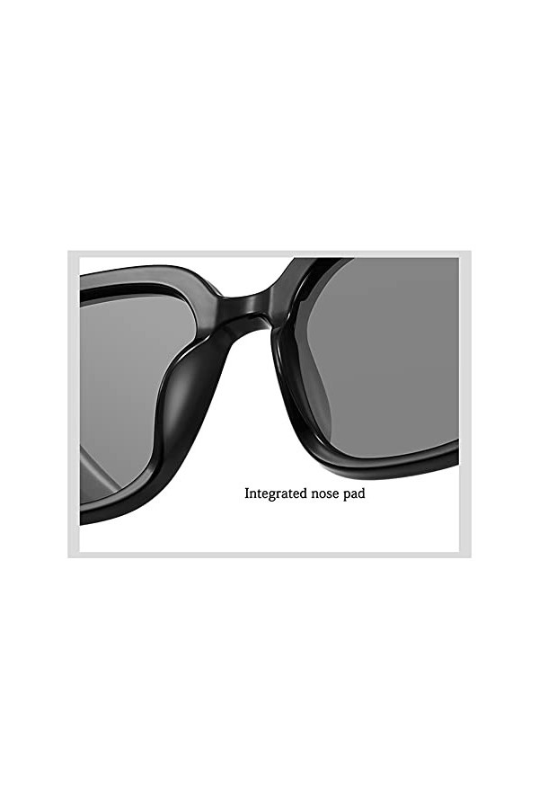 ZJH Lunettes de Soleil polarisées rétro pour Hommes et Femmes Big Cadre Mode UV Protection UV Verres de Soleil Color : Black