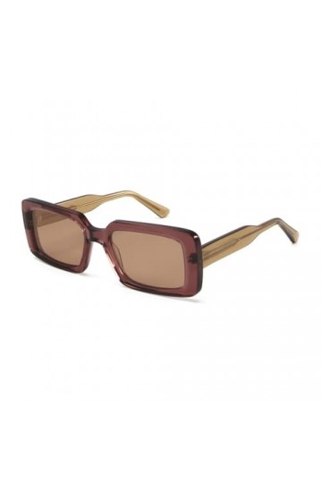 HCHES Monture en acétate Punk Shades Lunettes de soleil pour hommes Lunettes de soleil carrées pour femmes UV400, marron, tai