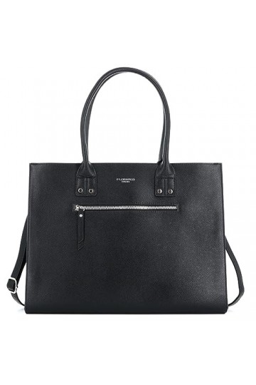 Grand Sac A Main Femme avec Bandoulière - Sac Fourre-Tout Rigide Similicuir Grainé - Sac Cabas Cours Lycée Travail Format A4 