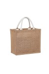 RAPECOTT Sac de courses classique, Sac Cabas Multi-Usages en Toile de Jute, sac à main rétro de grande capacité, Sac à bandou