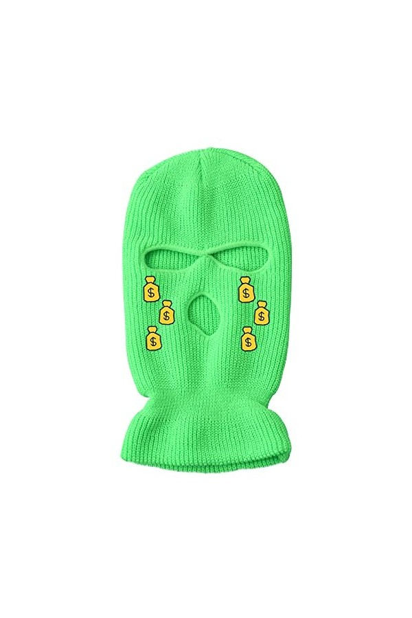 IMSMM Cagoule de ski 3 trous en laine tricotée pour lhiver et le cyclisme, gris