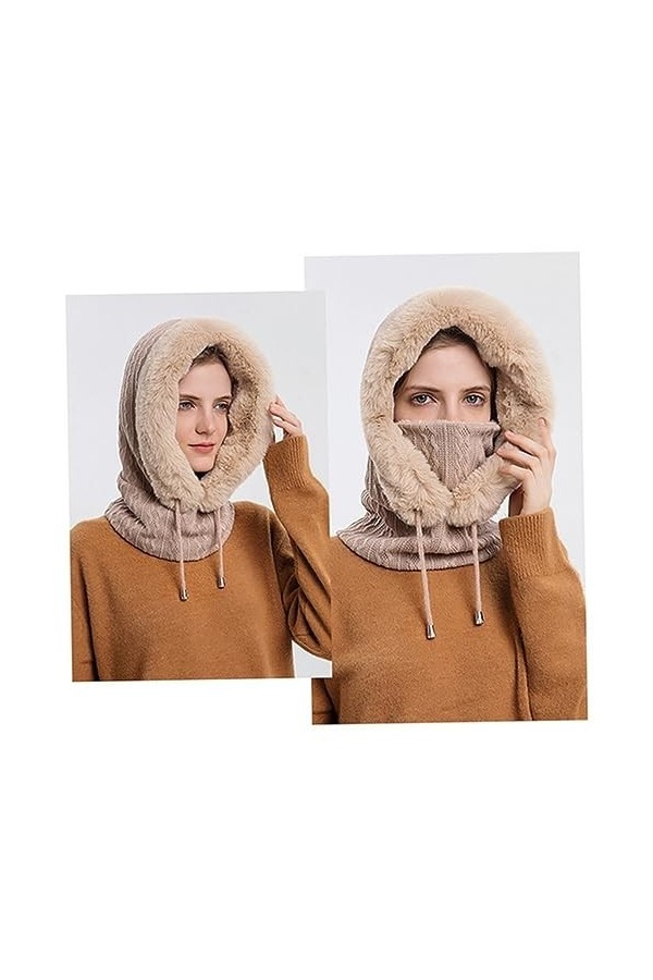 Moweiity Cagoule en Polaire pour Femme Masque dhiver Chapeaux De Ski Couvre-Visage Thermique LéGer Foulard pour Femme Couvre