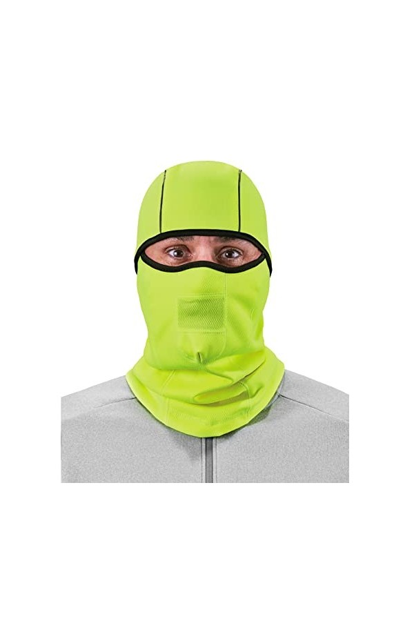 Ergodyne N-Ferno 6823 Winter Ski Mask Balaclava, Wind-Resistant Face Mask, Thermal Fleece, Hi Vis