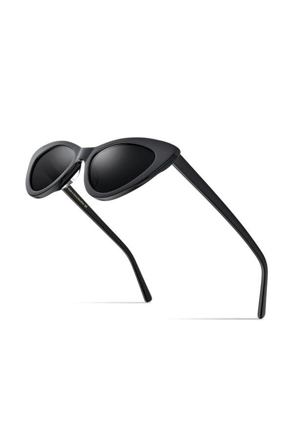 MUTYNE Lunettes de soleil polarisées en acétate pour femmes, yeux de chat, lunettes de soleil pour femmes, léopard, taille un