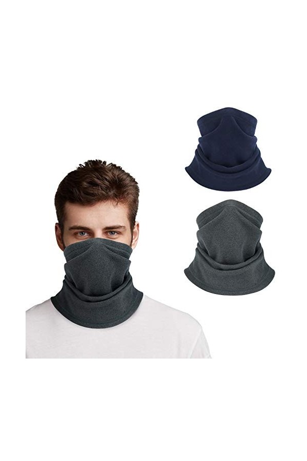 TAIYUNWEI 2 Pièces Cache-Cou Nez Hiver Bandana Élastique, Écharpe dhiver Chaude pour Hommes Femmes, Écharpe sans Couture Spo