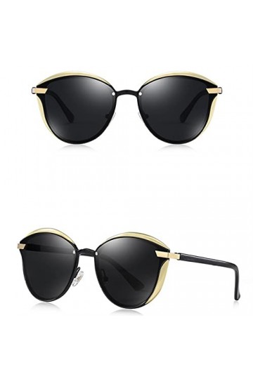 HCHES Lunettes de soleil à la mode Lunettes de soleil polarisées de luxe Femmes Lunettes de soleil rondes Dames Lunette De So