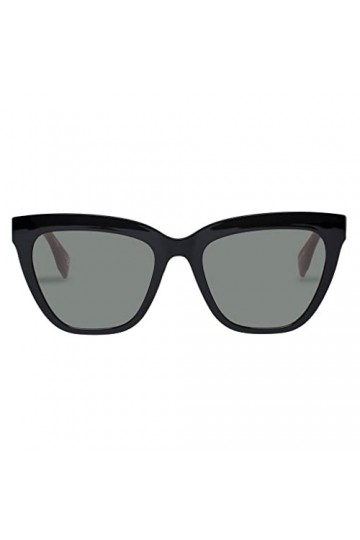 Le Specs Lunettes de soleil ENTHUSIPLASTIC - Pour homme et femme - Forme de monture Cat Eye, vert mono/noir