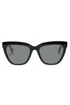 Le Specs Lunettes de soleil ENTHUSIPLASTIC - Pour homme et femme - Forme de monture Cat Eye, vert mono/noir