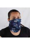 Masque facial sans couture bandana écharpe tube, bleu, M