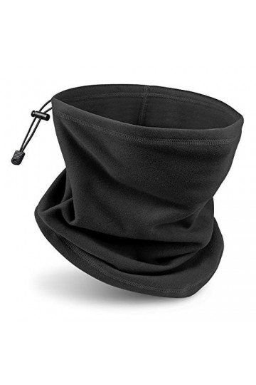 JEEZAO Cache Cou Chaude Écharpe,Femme Homme Hiver Multifonction Tube&nbsp;Écharpe Coupe-Vent Bandeau pour Ski Moto Cyclisme noir 