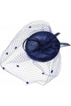 Chapeau bibi pour femme avec voile pour filles et femmes Bleu marine, Bleu Davy., taille unique