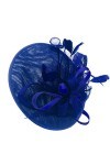 Caprilite Chapeau bibi en sinamay avec soucoupe pour femme Bleu roi - Bleu - Taille Unique