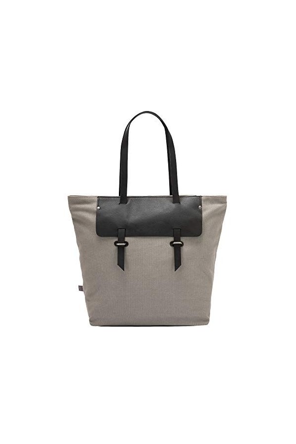 DUDU Sac Tote Cabas pour Femme en Cuir et Toile Bicolore, Grand Sac Shopping avec Fermeture à glissière Prune