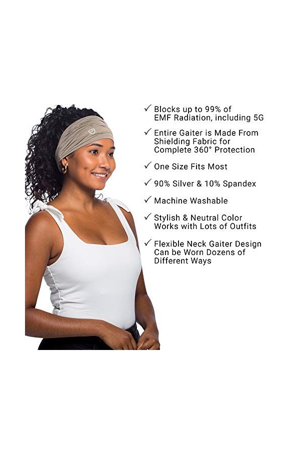 SYB Neck Gaiter, Flexible, Versatile Unisex EMF Radiation Protection, 90% Silver