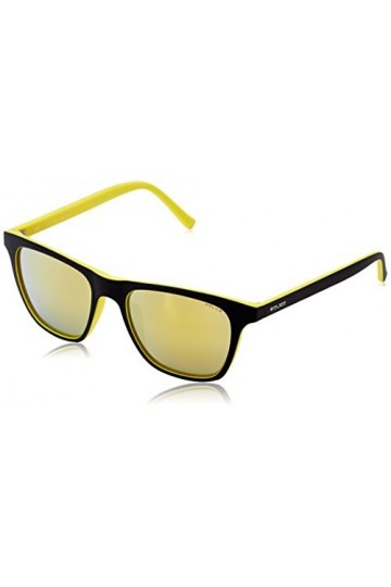 Police Lunettes de soleil Wayfarer S1936M 53B29G - Noir, jaune et jaune miroir - 53 mm