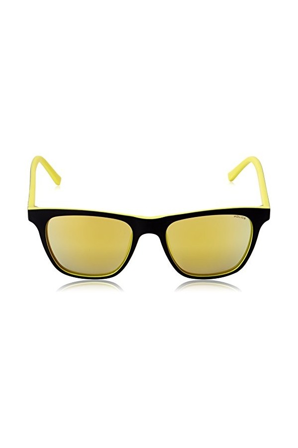 Police Lunettes de soleil Wayfarer S1936M 53B29G - Noir, jaune et jaune miroir - 53 mm