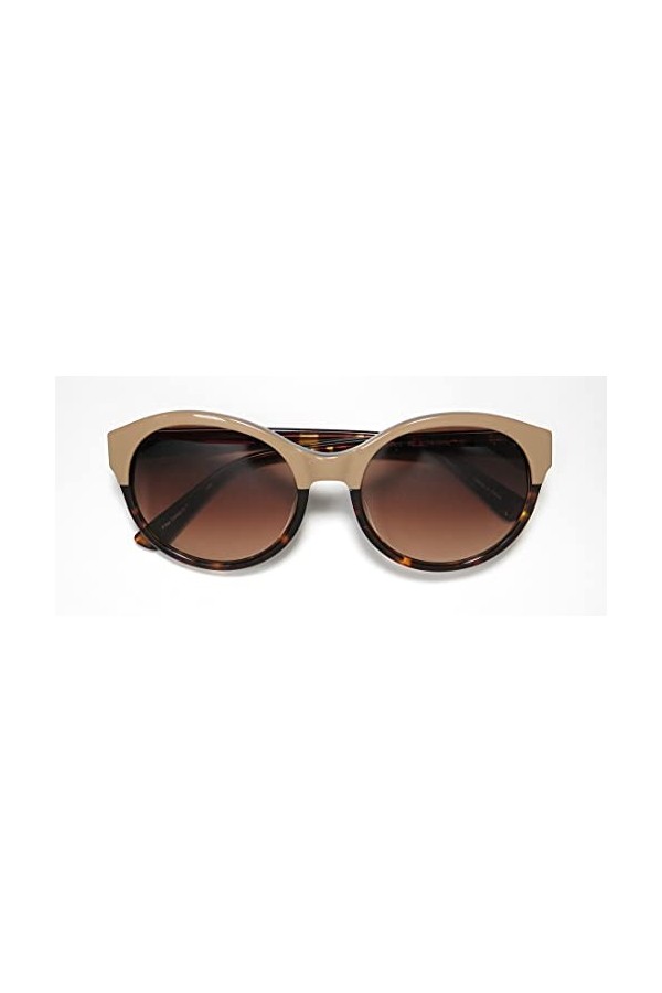 Isaac Mizrahi 30212 Lunettes de soleil à verres dégradés œil de chat pour femme, Beige/écaille de tortue, 52-18-135