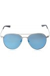 Police Mirrored Aviator Lunettes de soleil unisexe S8953M57581BSG|57|fumé avec verres miroir bleu , Argent mat, M