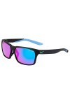 Nike Maverick RGE Sunglasses, Colour: 010 Matte Black/Turq Mirror, 59 Unisex