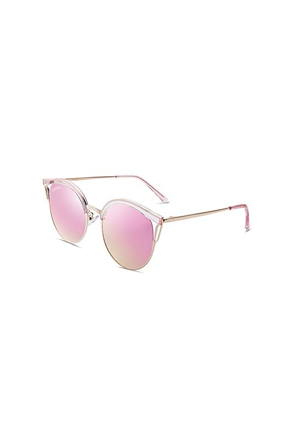 ZJH Lunettes de Soleil polarisées à la Mode pour Hommes et Femmes Lunettes de Soleil Cadre en métal 100% UV Blocage de Soleil