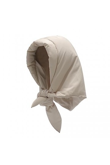 ZLYC Cagoule dhiver en tricot coupe-vent pour femme, Beige uni, taille unique