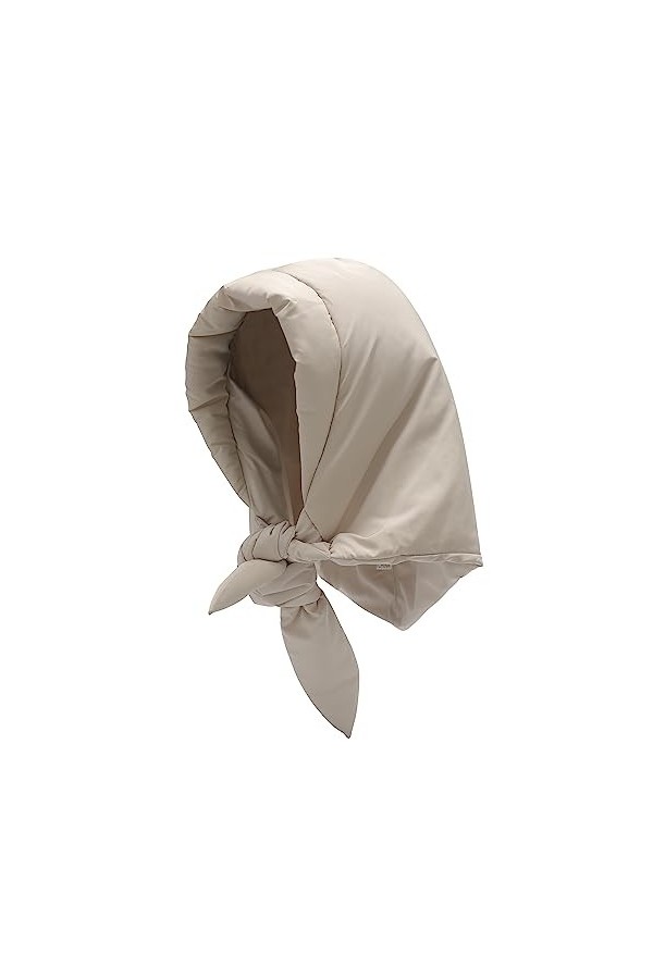 ZLYC Cagoule dhiver en tricot coupe-vent pour femme, Beige uni, taille unique