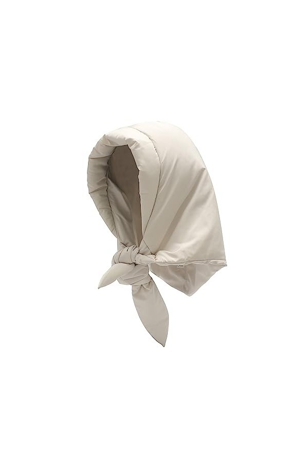 ZLYC Cagoule dhiver en tricot coupe-vent pour femme, Beige uni, taille unique