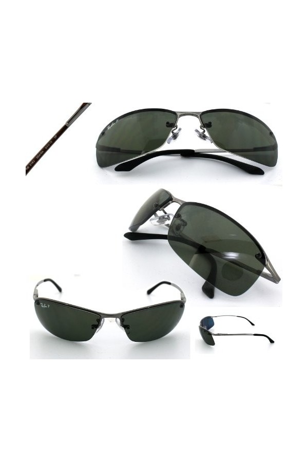 Rayban Lunettes de Soleil Top Bar 3183 Gunmetal Polarized Green 004/9A