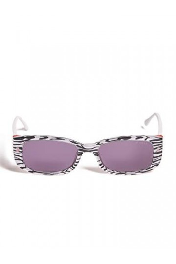 Guess GU-7648-S 99A Lunettes de soleil rayées Blanc/noir/gris
