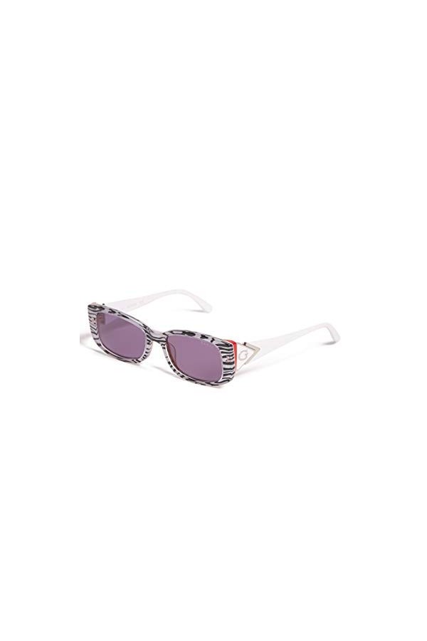 Guess GU-7648-S 99A Lunettes de soleil rayées Blanc/noir/gris