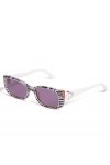 Guess GU-7648-S 99A Lunettes de soleil rayées Blanc/noir/gris