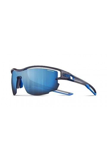 Julbo Aero Lunettes de Soleil Homme, Bleu Translucide Grey/Bleu , 10 Centimeters