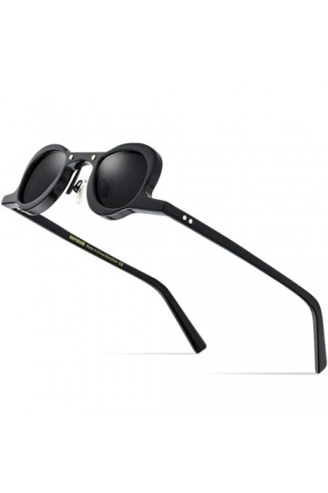 MUTYNE Lunettes de soleil polarisées en acétate pour hommes, rétro, vintage, petites lunettes de soleil rondes ovales pour fe