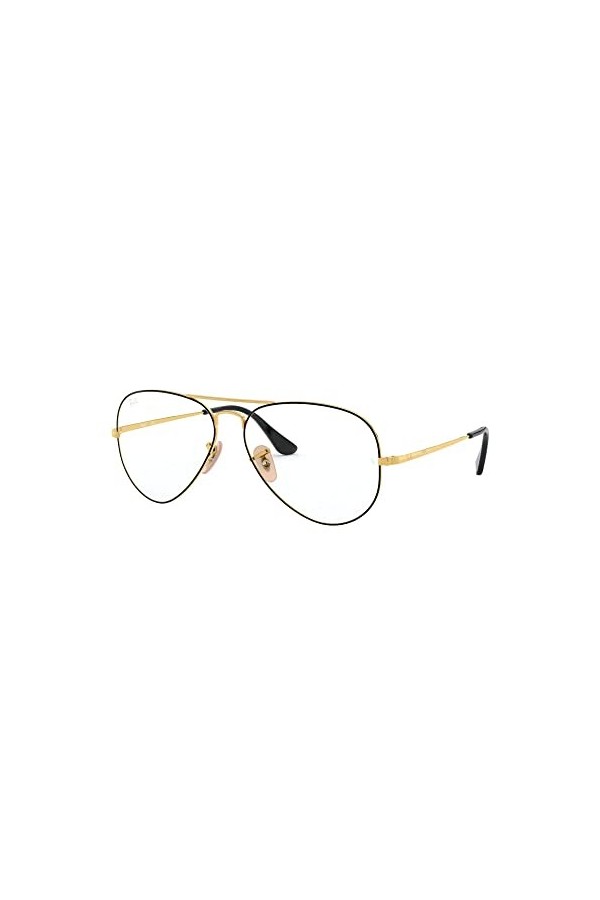 Ray-Ban 0RX 6489 2946 58 Lunettes de Soleil, Or Gold on Topo Black , Mixte Adulte