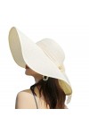 Chapeau de paille dété pour femme - Chapeau de paille à large bord - Chapeau de paille pliable - Chapeau de plage UPF 50+ b