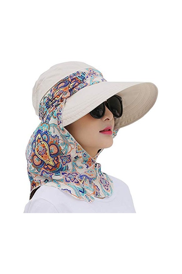 iHomey Chapeau de Soleil, Capeline, Large Bord décapotable, réversible UPF 50 + bob Contre Le Soleil pour Plage. Beige-A 
