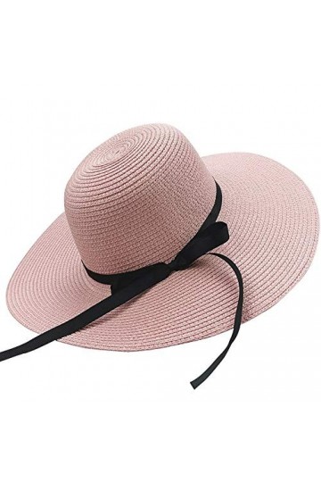 Chapter Seven Chapeau de soleil pour femme pliable avec nœud papillon large bord chapeau de paille dété casquette de plage p