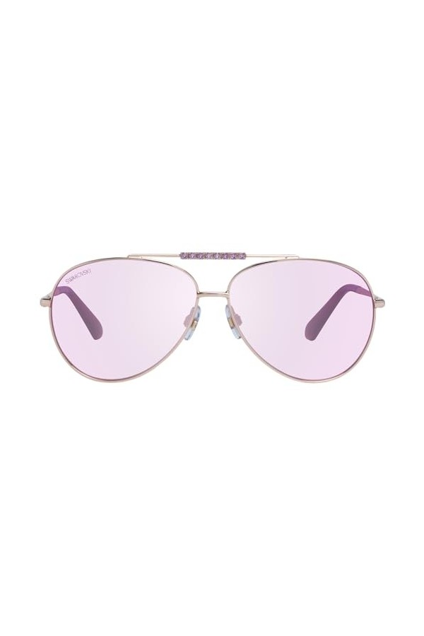 SWAROVSKI Femme SK0308 Lunettes de Soleil, Shiny Rose Gold, 60