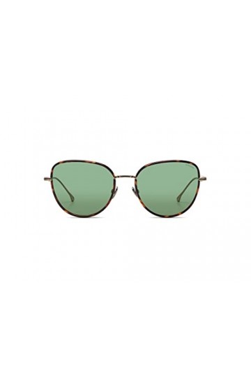 KOMONO Sandy Havana Lunettes de soleil unisexes œil de chat en acier inoxydable pour hommes et femmes avec protection UV et v