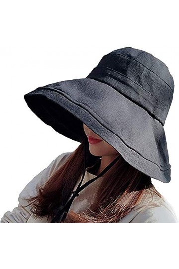 MAKFORT Chapeau de Plage Femme Chapeau dété Pliable à Large Bord Capeline Plage Chapeau de Seau Chapeau de Jardin SPF UPF50