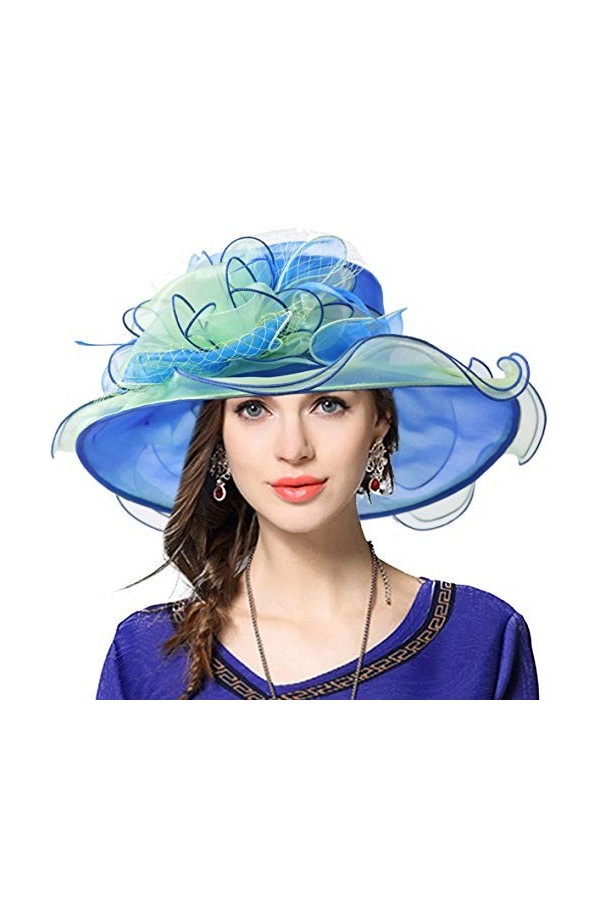 VECRY Femme Église Derby Robe Fascinator Mariée Baptême Fête Chapeau de Mariage Rouge 