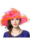 VECRY Femme Église Derby Robe Fascinator Mariée Baptême Fête Chapeau de Mariage Rouge 