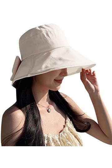 AIEOE Chapeau de Soleil pour Femme Large Bord Pliable Anti-UV Capeline Eté Plage Voyage Vacances Jardinage avec Cordon de Cou