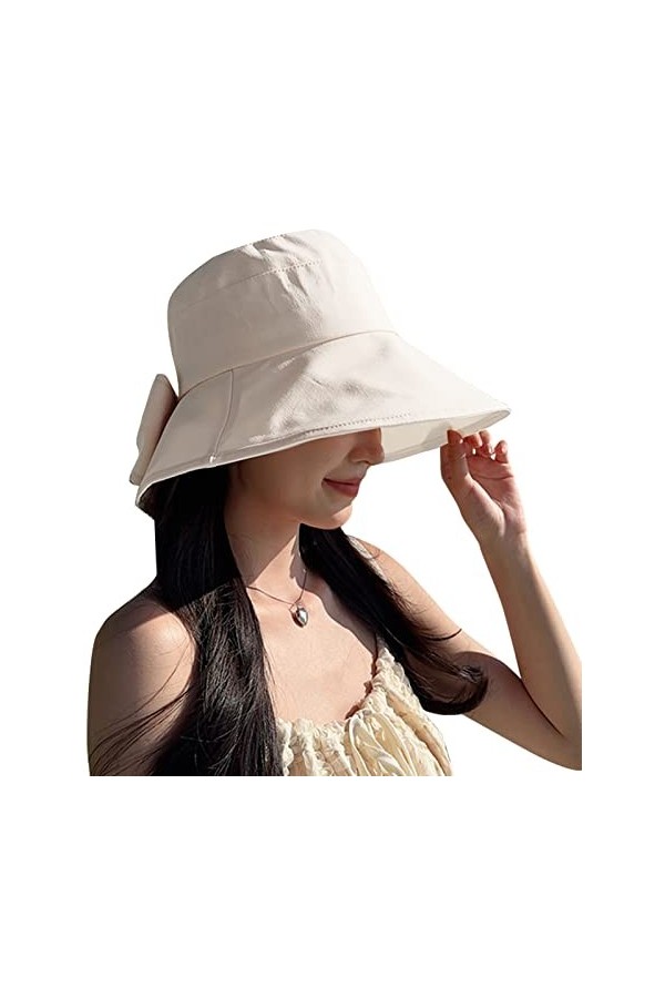 AIEOE Chapeau de Soleil pour Femme Large Bord Pliable Anti-UV Capeline Eté Plage Voyage Vacances Jardinage avec Cordon de Cou