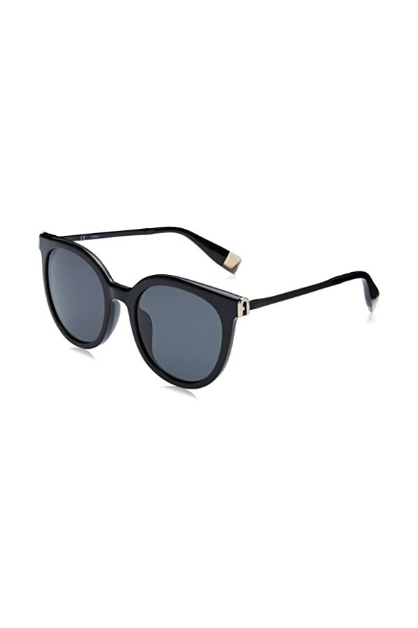 Furla Sfu625 Lunettes de Soleil, Noir Brillant, 52 Femme