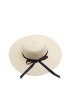 FSSTUD Femme Soleil Chapeau Été en Paille Chapeau de Plage Pliable Anti UV Large Bord Blanc