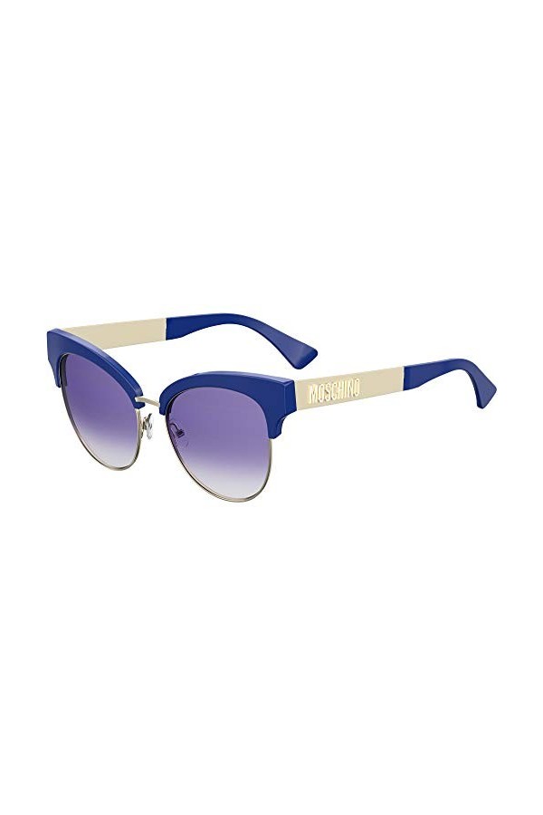 Moschino MOS038/S Lunettes de soleil pour femme Bleu/bleu dégradé 55/17/145, Bleu doré., 55 EU