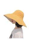 Femme Capeline Réversible Large Bord Chapeau de Soleil Anti-UV Respirant Chapeau de Plage Protection Solaire Chapeau d’Été Fi