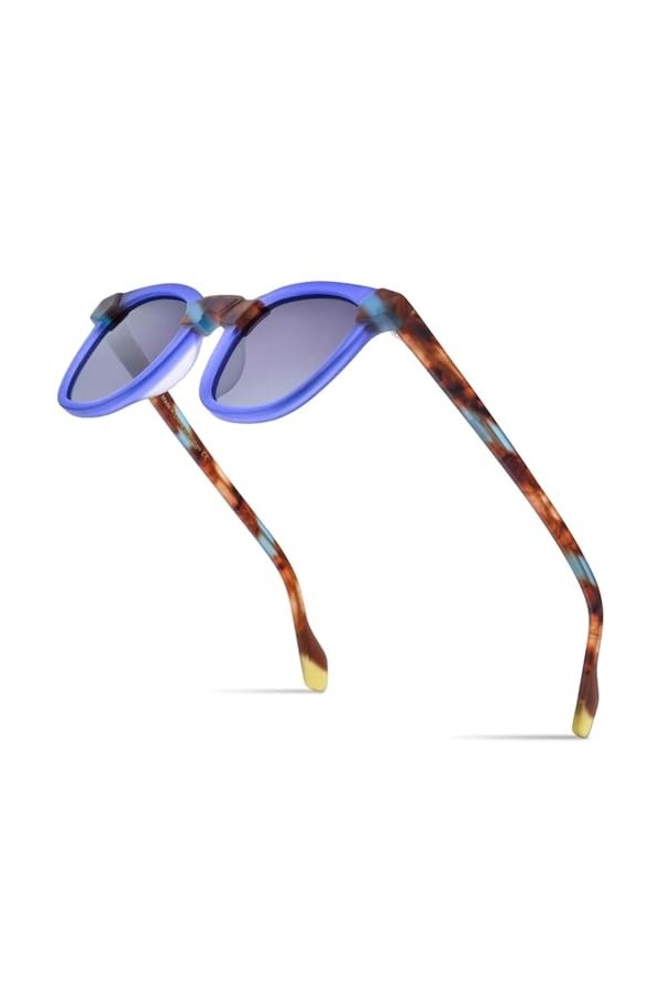 MUTYNE Lunettes de soleil polarisées multicolores en acétate mat pour hommes, lunettes de soleil carrées surdimensionnées UV4