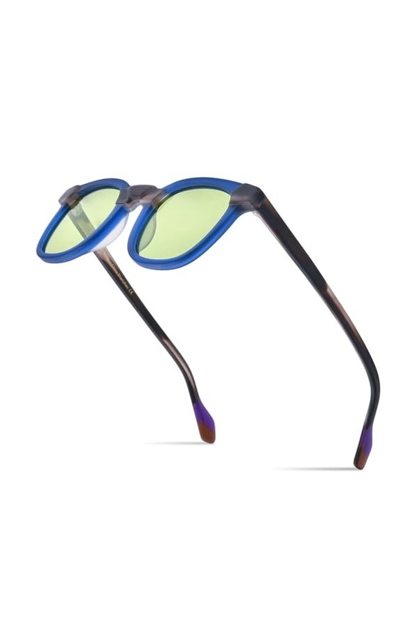 MUTYNE Lunettes de soleil polarisées multicolores en acétate mat pour hommes, lunettes de soleil carrées surdimensionnées UV4